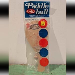 Vintage Fli Back Wooden Paddle Ball Toy Cowboy Bucking Bronco With Ball!